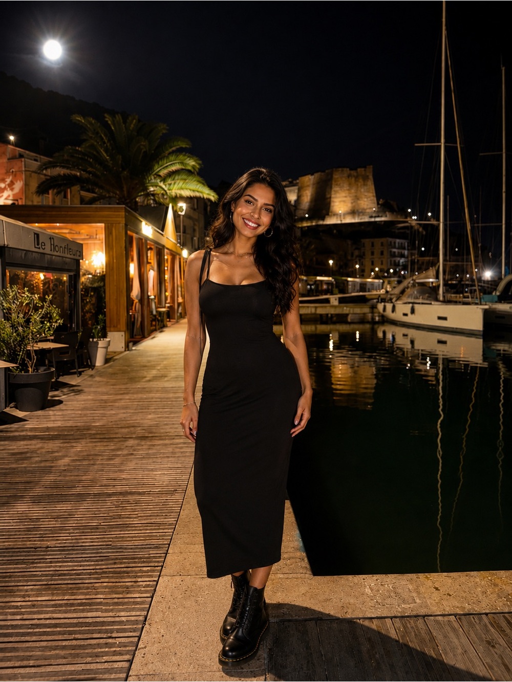 Heart Hips Black Maxi Dress | Bodycon Stretch Dress | Classic Little Black Dress